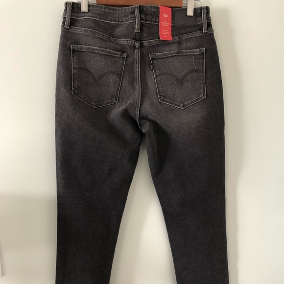 Levi's 721 High Rise Distressed Black Jeans Size 30 - Picture 5 of 9